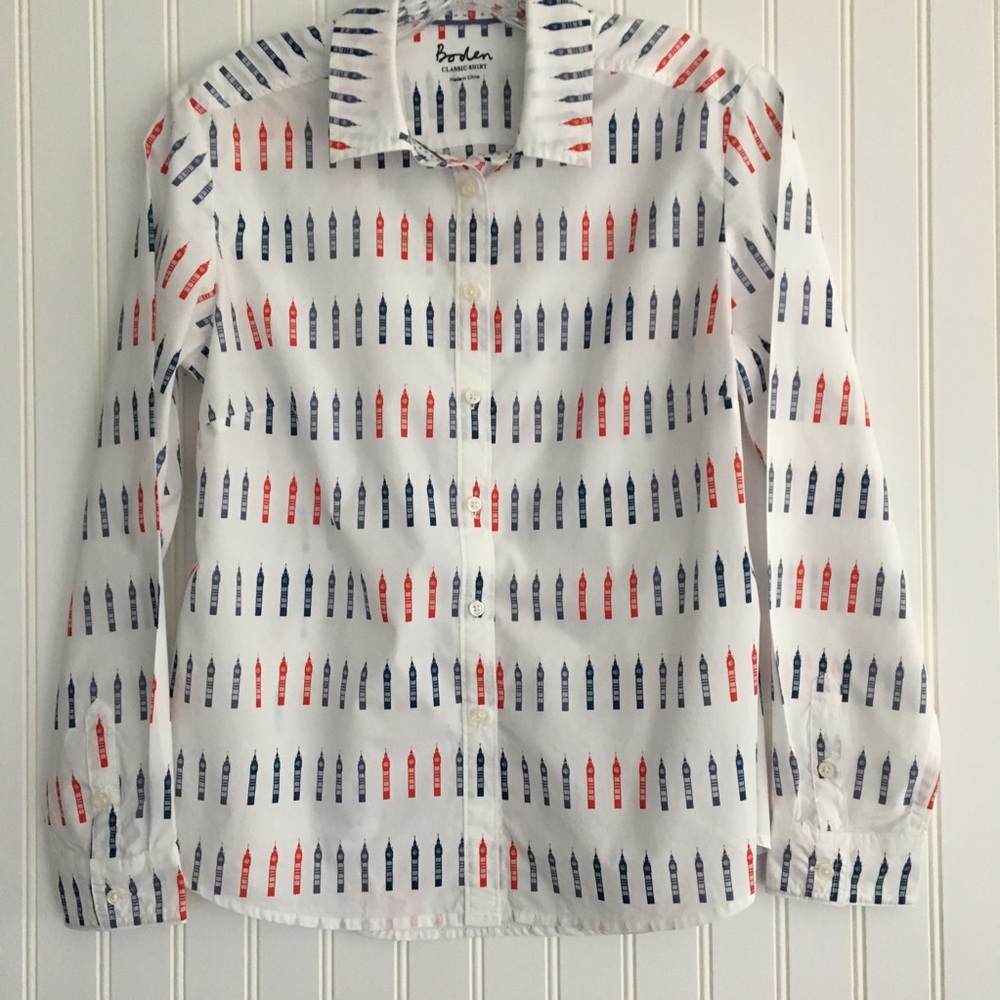 Boden button down classic shirt SIZE 4 petite
